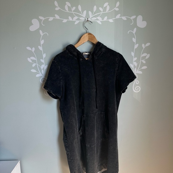 Grey-Black Jane & Delancey Hoodie Dress in size US L - Picture 1 of 8